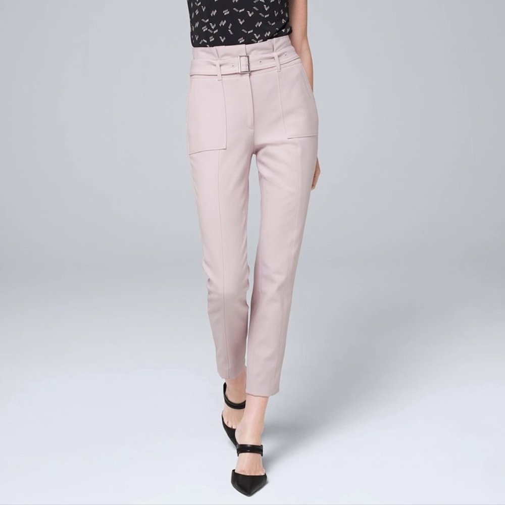 WHBM Belted Tapered Ankle Pants
